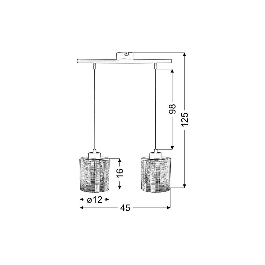 Luster na sajli COX 2xE27/60W/230V zlatna
