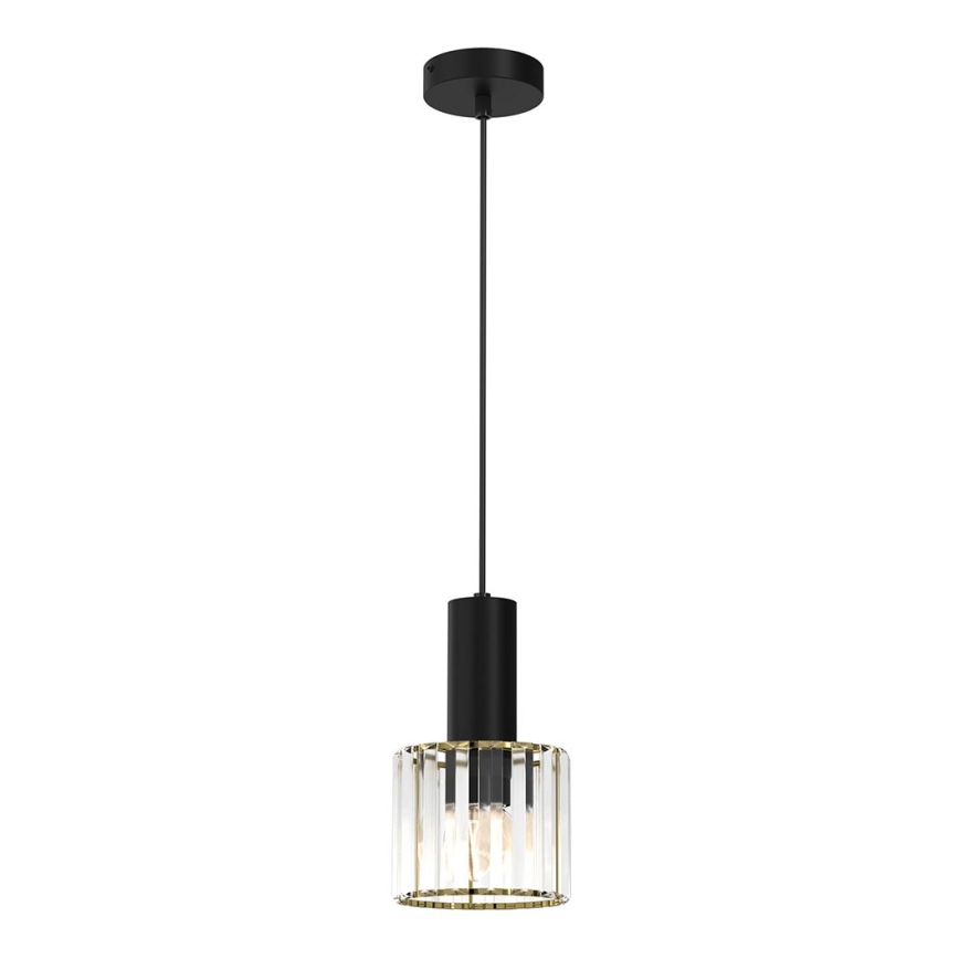 Luster na sajli CRISTAL 1xE27/60W/230V crno