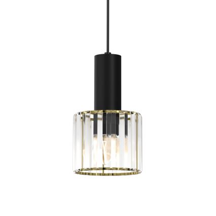 Luster na sajli CRISTAL 1xE27/60W/230V crno
