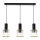 Luster na sajli CRISTAL 3xE27/60W/230V crno