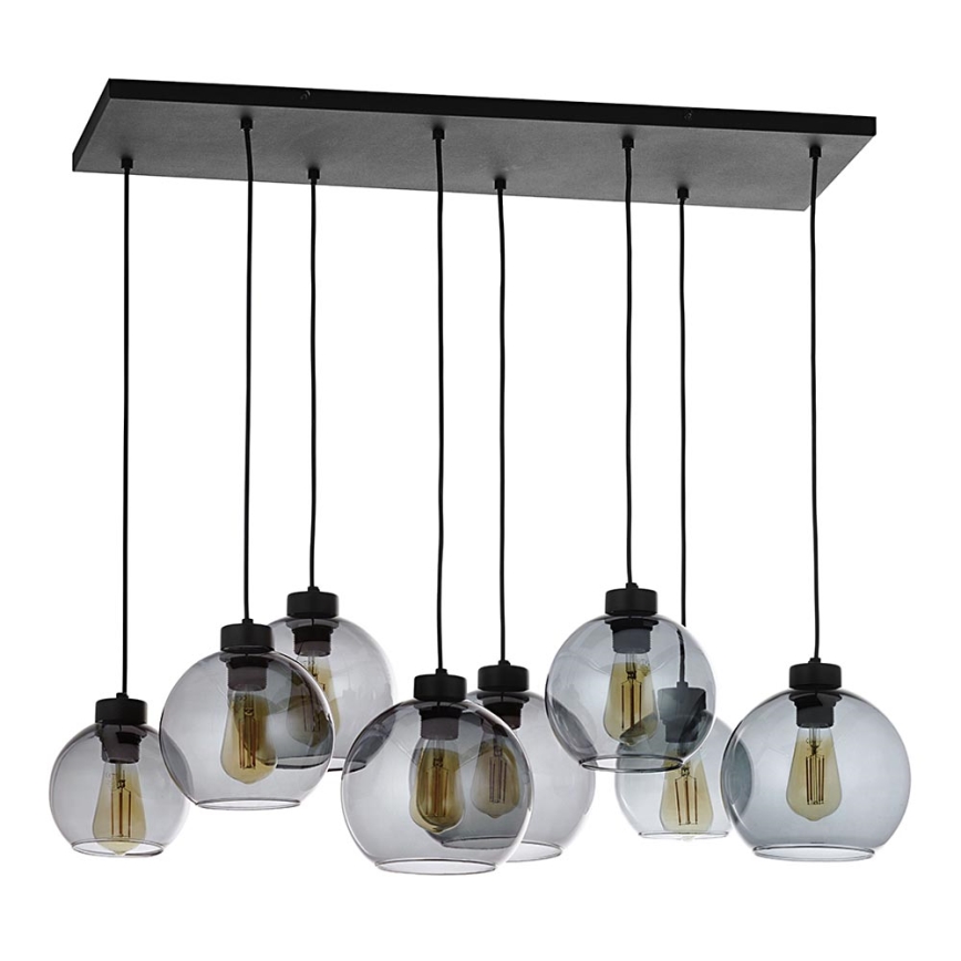 Luster na sajli CUBUS 8xE27/60W/230V crno