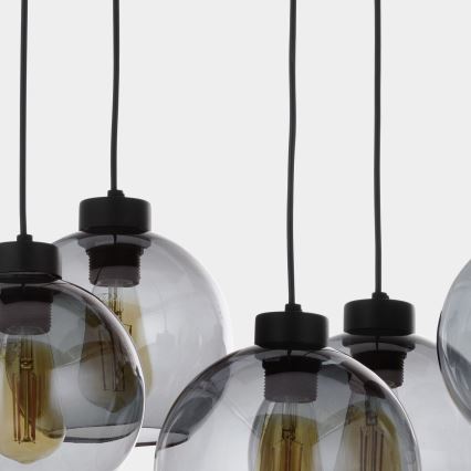 Luster na sajli CUBUS 8xE27/60W/230V crno