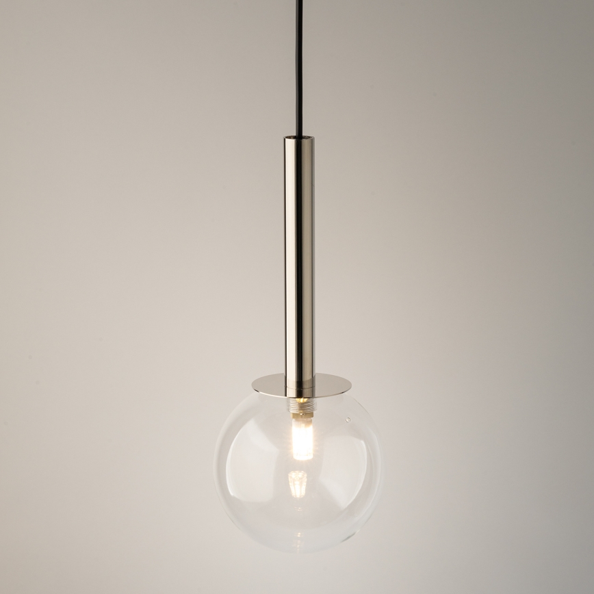 Luster na sajli DAISY 1xG9/12W/230V pr. 14 cm sjajni krom/crno/prozirna