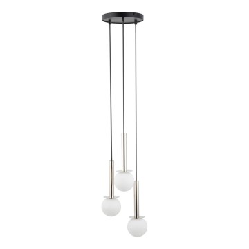 Luster na sajli DAISY 3xG9/12W/230V pr. 27 cm sjajni krom/crno/bela