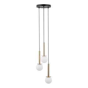 Luster na sajli DAISY 3xG9/12W/230V pr. 27 cm zlatna/crno/bela