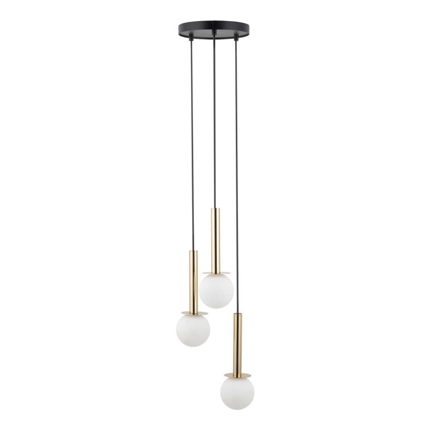 Luster na sajli DAISY 3xG9/12W/230V pr. 27 cm zlatna/crno/bela