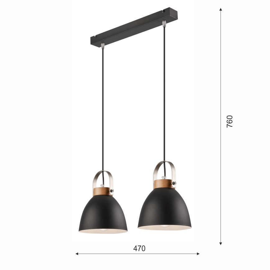 Luster na sajli DANIELLE 2xE27/60W/230V bukva