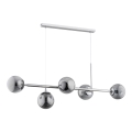 Luster na sajli DANSA 5xE14/10W/230V siva/sjajni hrom