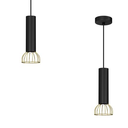 Luster na sajli DANTE 1xGU10/25W/230V crno/zlatna