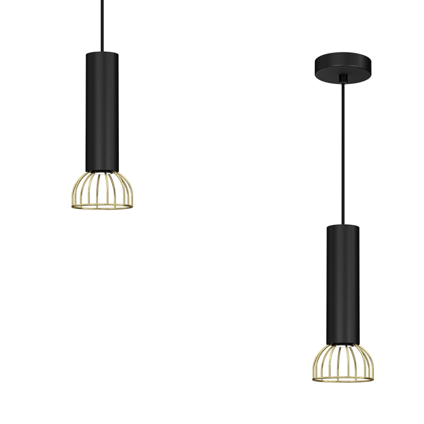 Luster na sajli DANTE 1xGU10/25W/230V crno/zlatna