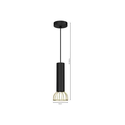 Luster na sajli DANTE 1xGU10/25W/230V crno/zlatna