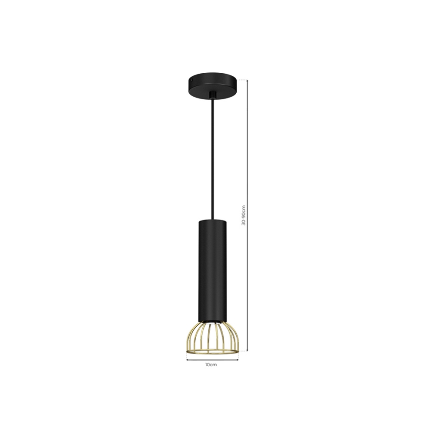 Luster na sajli DANTE 1xGU10/25W/230V crno/zlatna