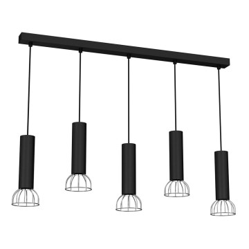 Luster na sajli DANTE 5xGU10/25W/230V crno/sjajni krom