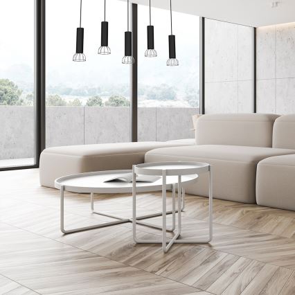 Luster na sajli DANTE 5xGU10/25W/230V crno/sjajni krom