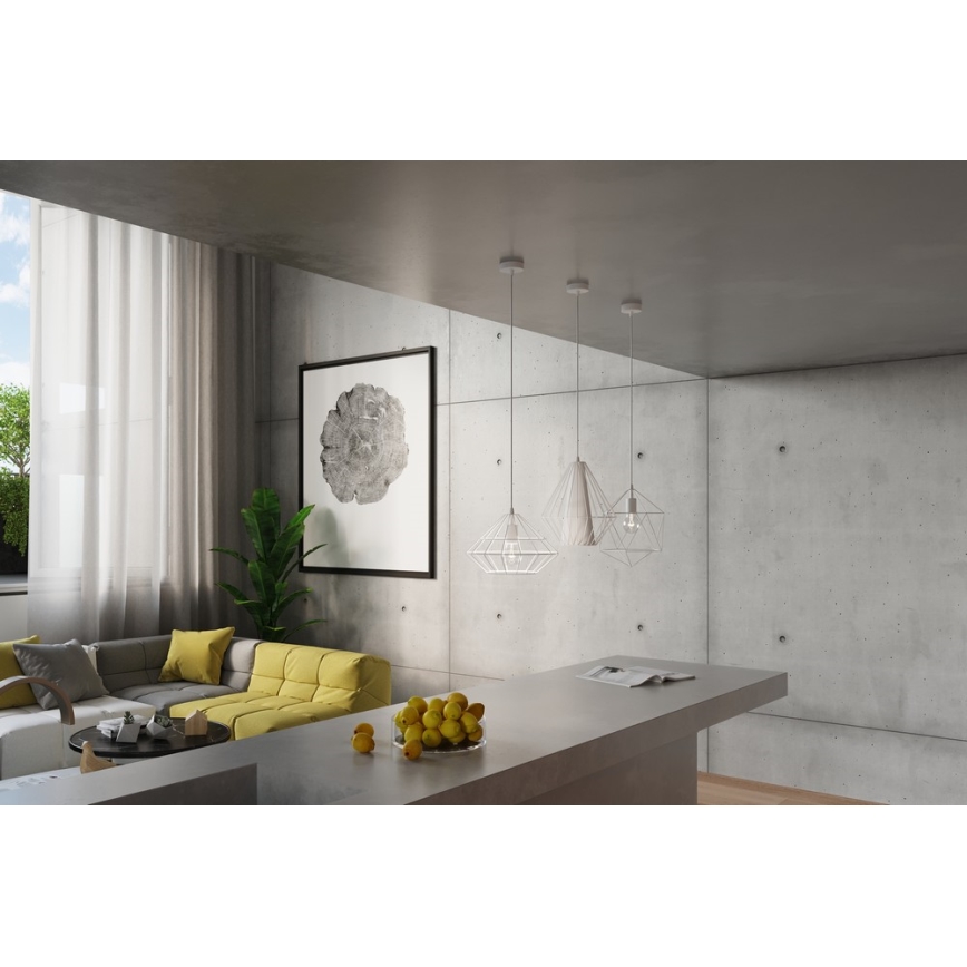 Luster na sajli DEMI 1xE27/60W/230V bela