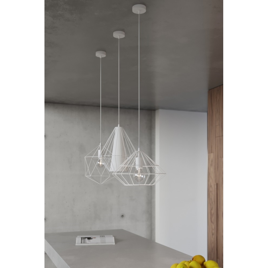 Luster na sajli DEMI 1xE27/60W/230V bela