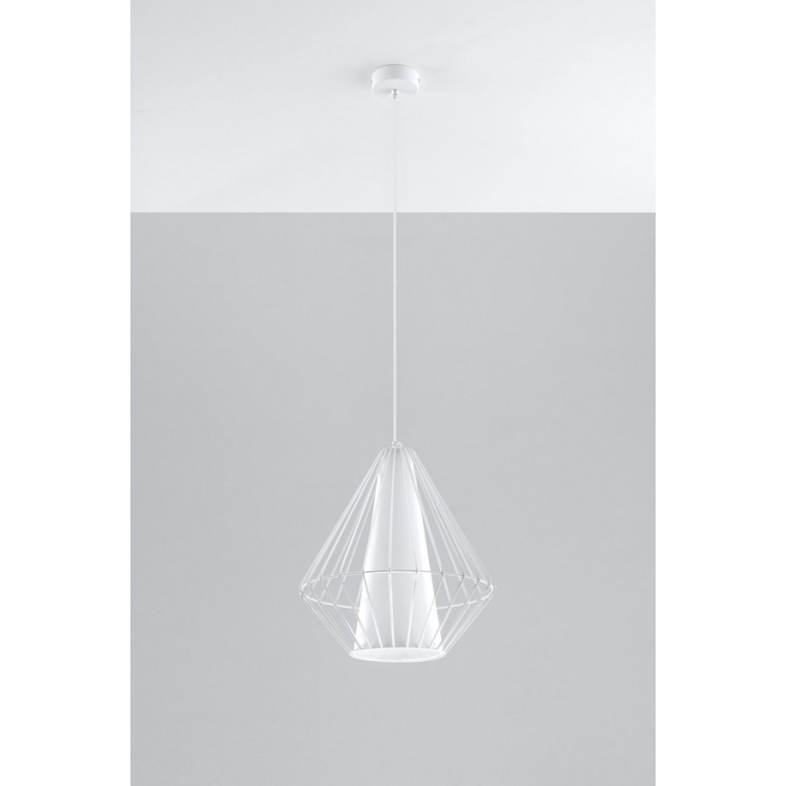 Luster na sajli DEMI 1xE27/60W/230V bela