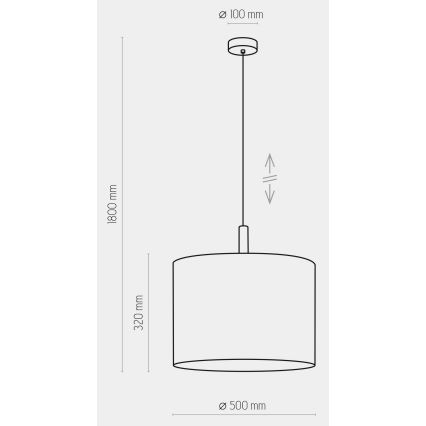 Luster na sajli DEVA 1xE27/25W/230V bela