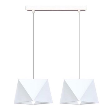Luster na sajli DIAMENT 2xE27/60W/230V bela
