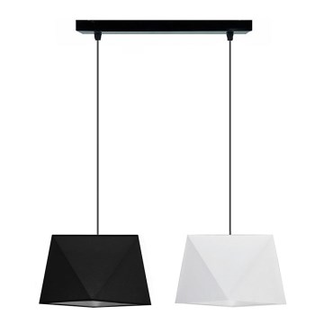 Luster na sajli DIAMENT 2xE27/60W/230V crno-bela