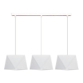 Luster na sajli DIAMENT 3xE27/60W/230V bela
