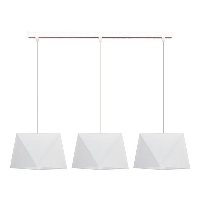 Luster na sajli DIAMENT 3xE27/60W/230V bela