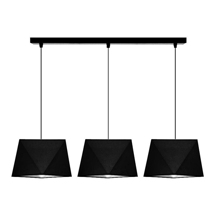 Luster na sajli DIAMENT 3xE27/60W/230V crno