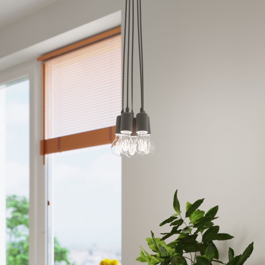 Luster na sajli DIEGO 1xE27/60W/230V sivo