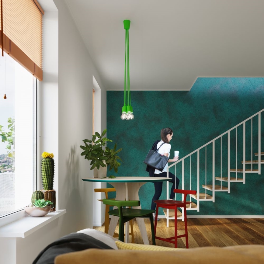 Luster na sajli DIEGO 1xE27/60W/230V zelena