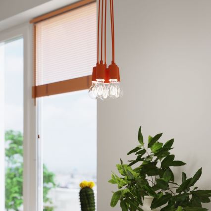 Luster na sajli DIEGO 3xE27/60W/230V narandžasta