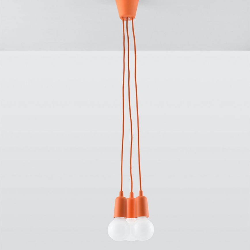 Luster na sajli DIEGO 3xE27/60W/230V narandžasta