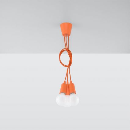 Luster na sajli DIEGO 3xE27/60W/230V narandžasta