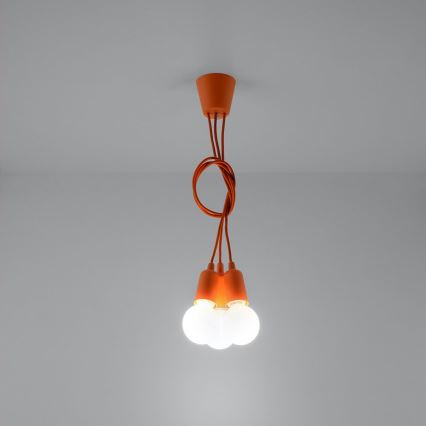 Luster na sajli DIEGO 3xE27/60W/230V narandžasta