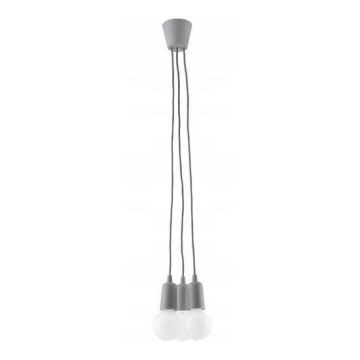Luster na sajli DIEGO 3xE27/60W/230V sivo