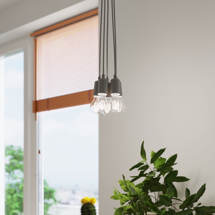 Luster na sajli DIEGO 3xE27/60W/230V sivo