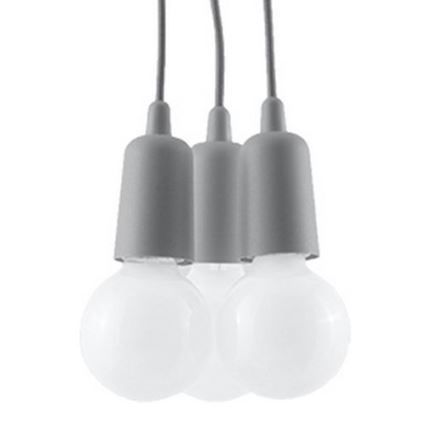 Luster na sajli DIEGO 3xE27/60W/230V sivo