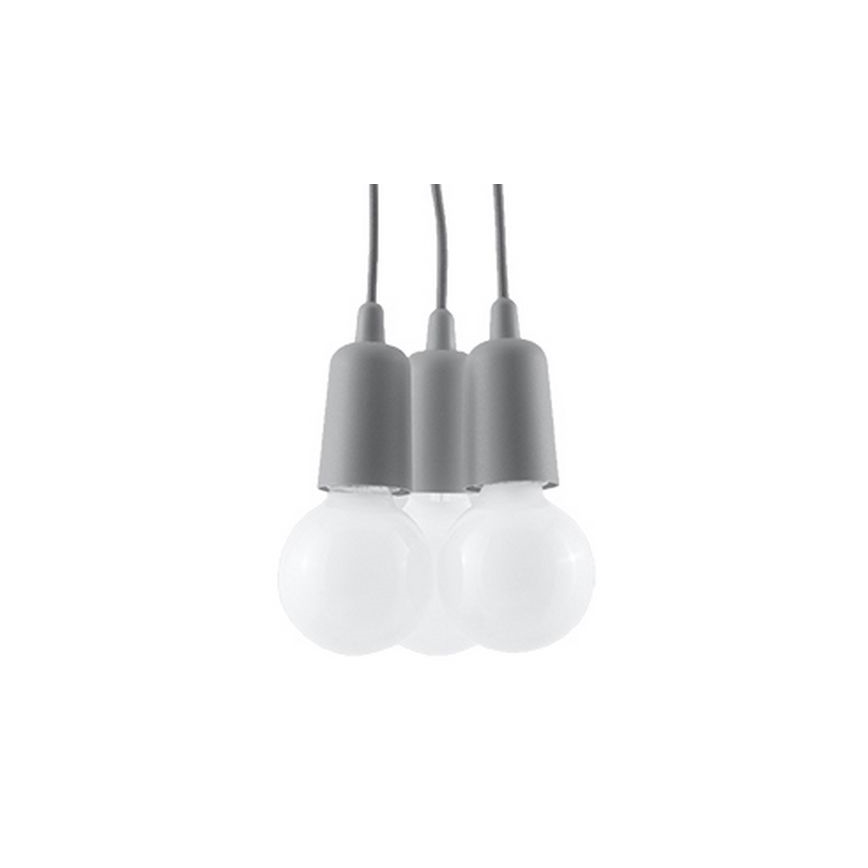 Luster na sajli DIEGO 3xE27/60W/230V sivo