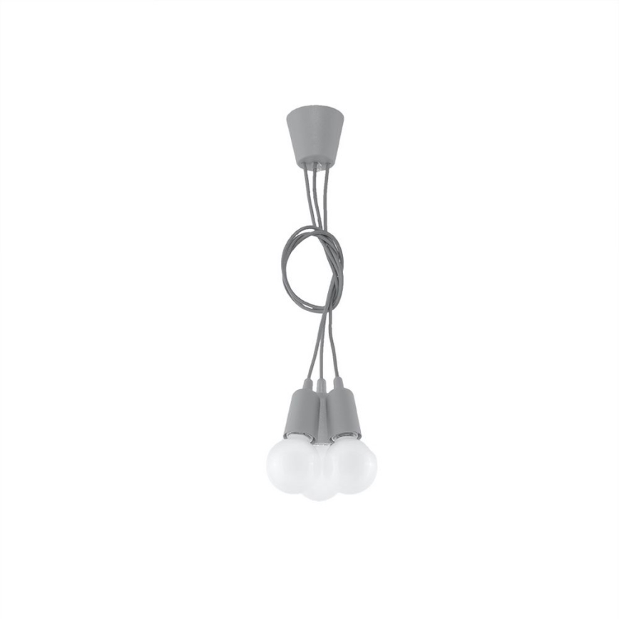 Luster na sajli DIEGO 3xE27/60W/230V sivo