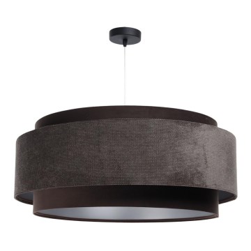 Luster na sajli DOBLO 1xE27/60W/230V pr. 60 cm braon/srebrno