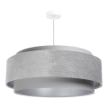 Luster na sajli DOBLO 1xE27/60W/230V pr. 60 cm sivo/srebrno