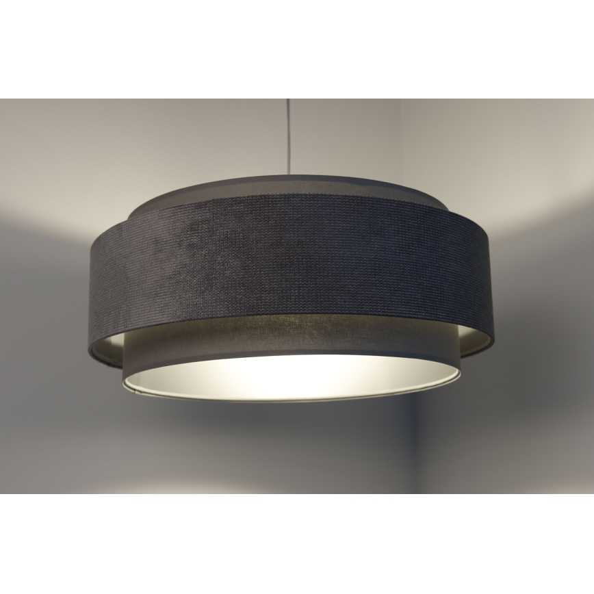 Luster na sajli DOBLO 1xE27/60W/230V pr. 60 cm sivo/srebrno