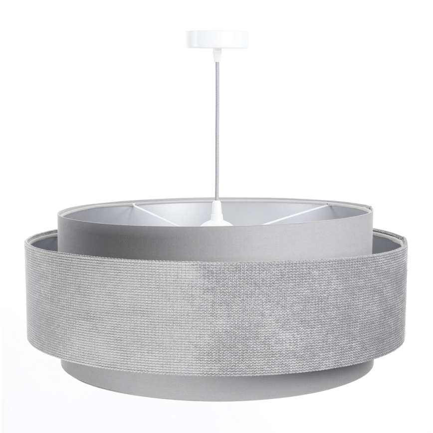 Luster na sajli DOBLO 1xE27/60W/230V pr. 60 cm sivo/srebrno