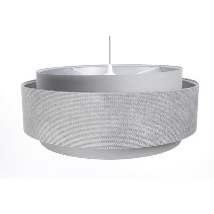 Luster na sajli DOBLO 1xE27/60W/230V pr. 60 cm sivo/srebrno