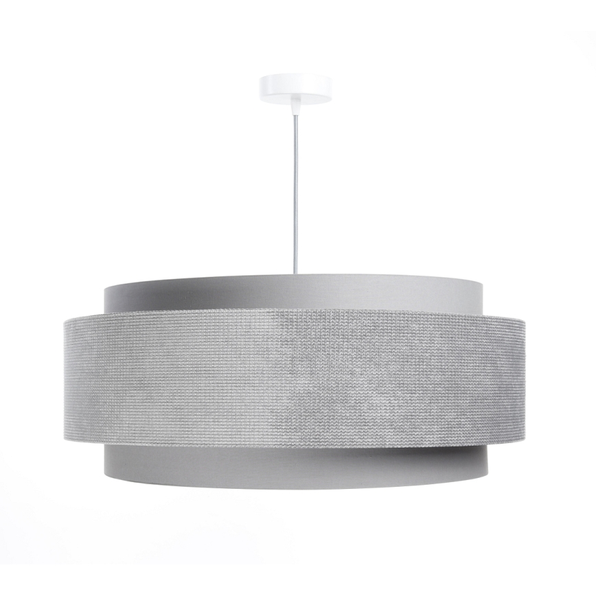 Luster na sajli DOBLO 1xE27/60W/230V pr. 60 cm sivo/srebrno