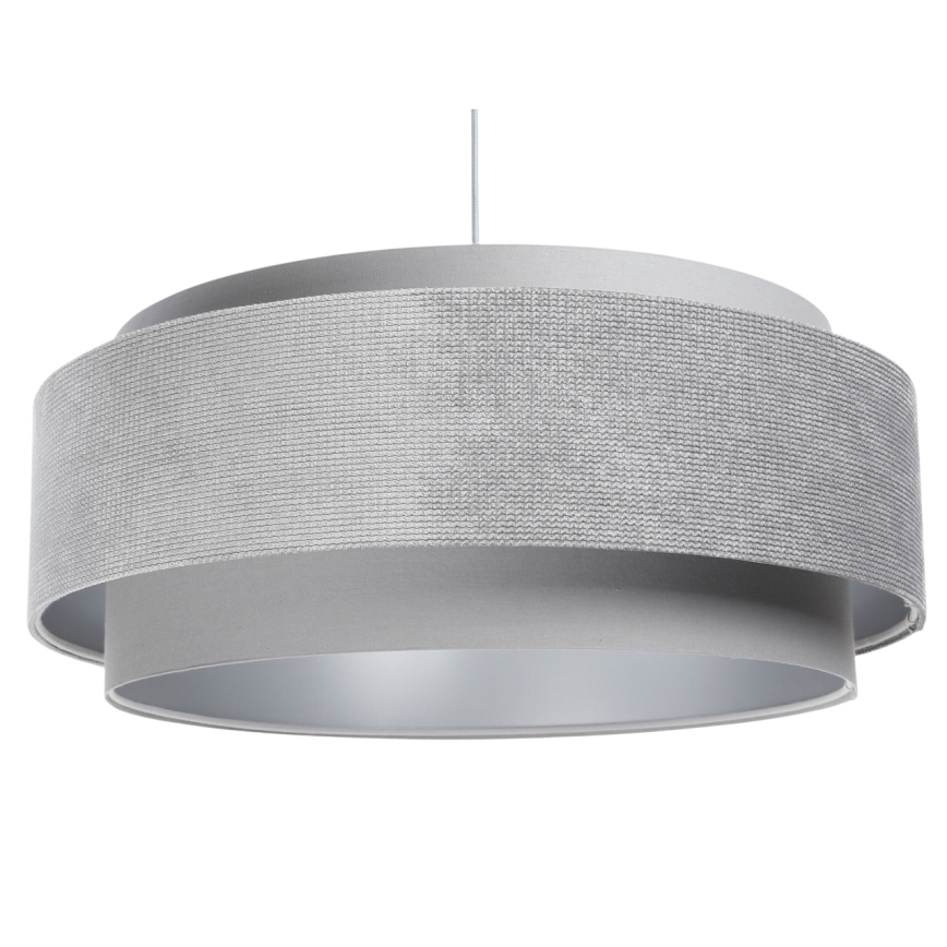 Luster na sajli DOBLO 1xE27/60W/230V pr. 60 cm sivo/srebrno