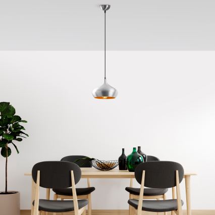 Luster na sajli DODO 1xE27/40W/230V matni hrom