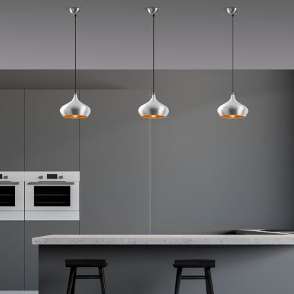 Luster na sajli DODO 1xE27/40W/230V matni hrom