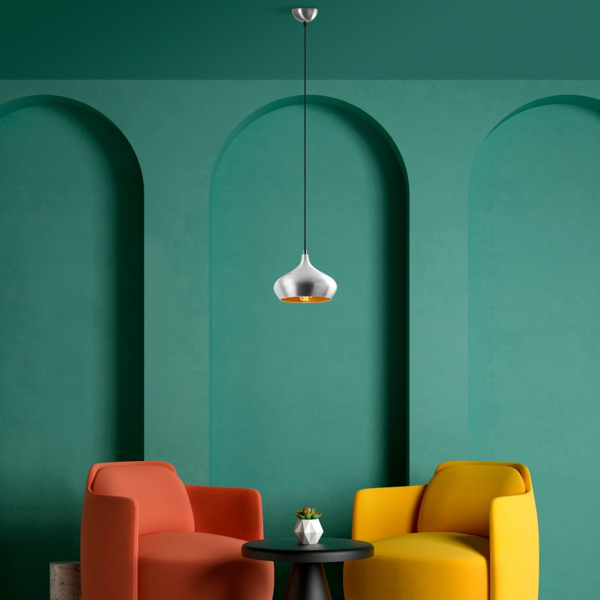 Luster na sajli DODO 1xE27/40W/230V matni hrom
