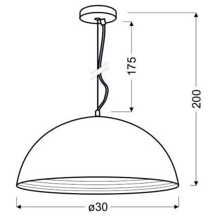 Luster na sajli DORADA 1xE27/60W/230V bakreno