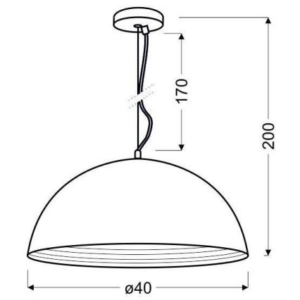 Luster na sajli DORADA 1xE27/60W/230V krom